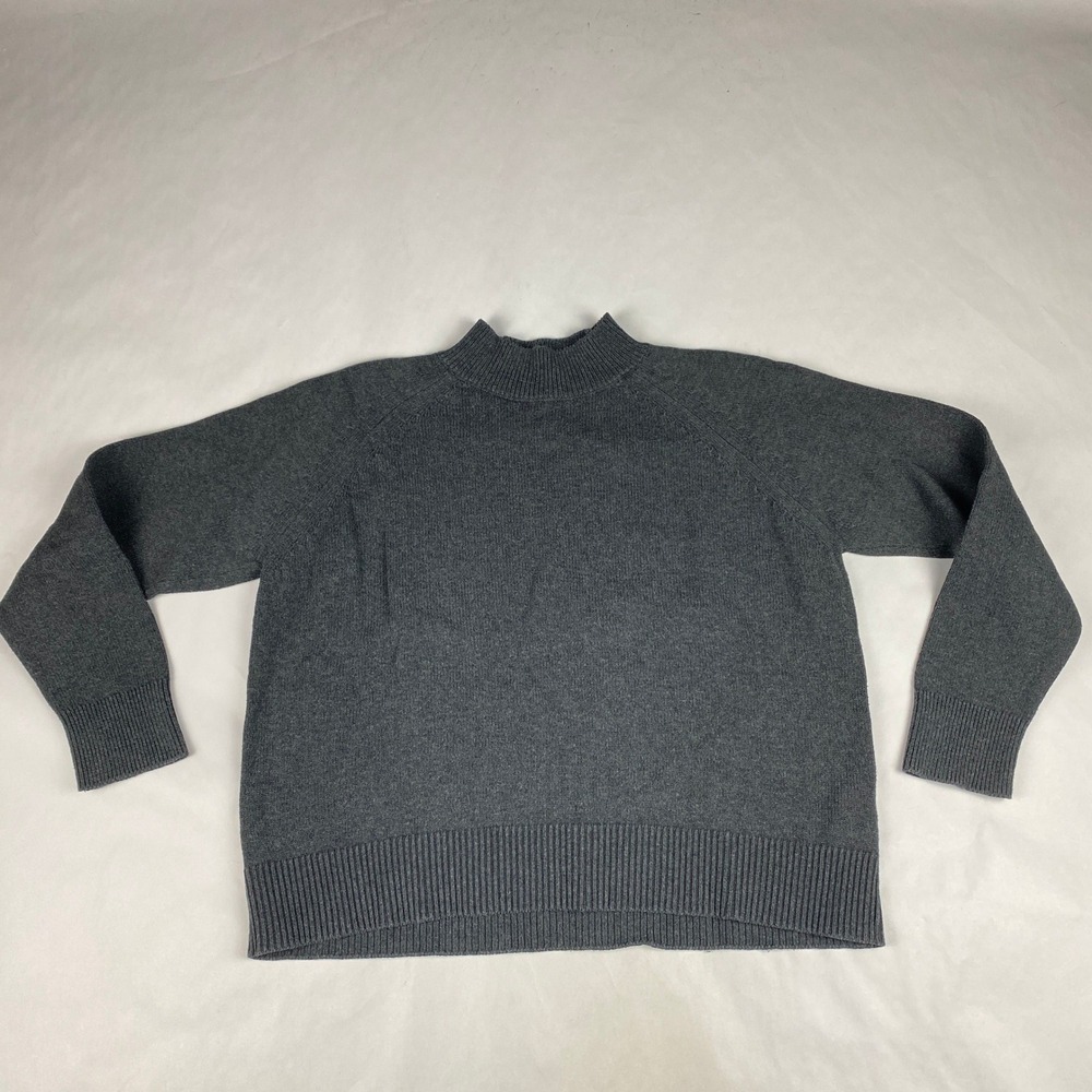 Quince Organic Cotton Mockneck Sweater Women's Size Small Gray